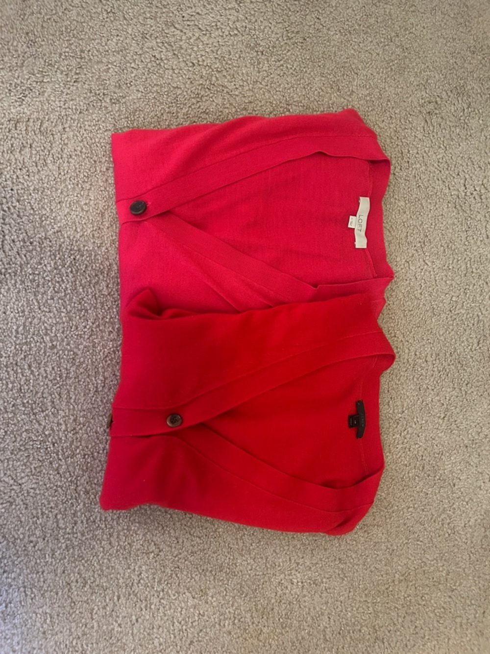 Red J.Crew XS Cardigan & Pink LOFT Small Cardigan | V-Neck Button Front Sweaters